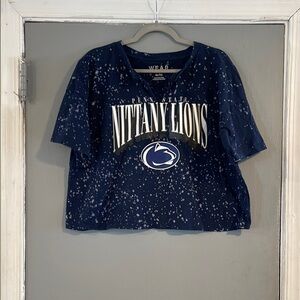Nittany Lions Navy‎ Blue Crop Split V T-Shirt XL